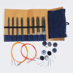 KnitPro Nadelspitzen-Set Indigo Wood normal - 3,50 - 8,00 mm