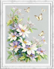 Magic Needle - Stickbild Clematis