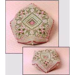 The Sweetheart Tree - Cherry Blossoms Biscornue Pincushion w/beads