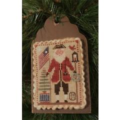 Homespun Elegance - Flag Waving Santa - 2021 Sampler Ornament