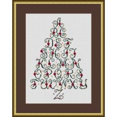 Happiness Is Heartmade - Christmas Tree Alphabet Holiday Sampler