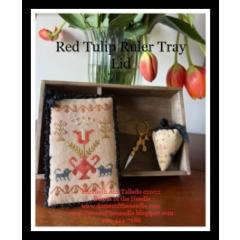 Dames of the Needle - Red Tulip Ruler Tray Lid