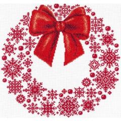 Imaginating - Redwork Snowflake Wreath