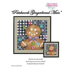 Stickvorlage Shannon Christine Designs - Patchwork Gingerbread Man