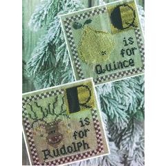 Stickvorlage Romys Creations - Christmas Alphabet - Q & R