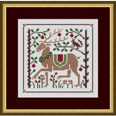 Stickvorlage Happiness Is Heartmade - Christmas Reindeer In The Forest