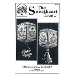 Stickvorlage Sweetheart Tree - Blackwork Floral Quadrielle 