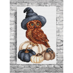 Stickvorlage Les Petites Croix De Lucie - Halloween Owl Pumpkins