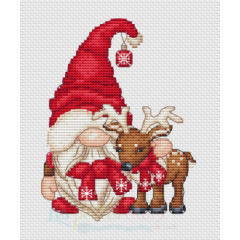 Stickvorlage Les Petites Croix De Lucie - Reindeer Christmas Gnome