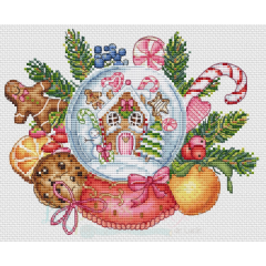 Stickvorlage Les Petites Croix De Lucie - Gingerbread House Snowball