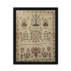 Stickvorlage The Wishing Thorn - Mary Elizabeth Leet 1865 Sampler