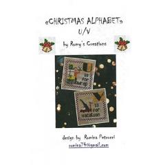 Stickvorlage Romys Creations - Christmas Alphabet - U & V