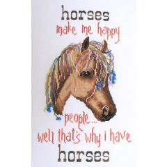 Stickvorlage MarNic Designs - Horses Make Me Happy