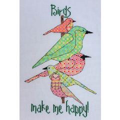Stickvorlage MarNic Designs - Birds Make Me Happy