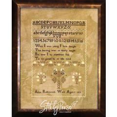 Stickvorlage Stitchy Prose - Alice Robinson 1821 Reproduction Sampler