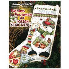 Stickvorlage Stoney Creek Collection - Patches Snowman And Kitten Stocking