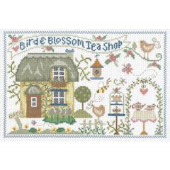 Stickvorlage Imaginating - Bird & Blossom Tea Shop