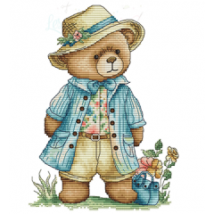 Stickvorlage Les Petites Croix De Lucie - Teddy Bear In Visit
