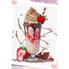 Stickvorlage Les Petites Croix De Lucie - Strawberry Milkshake