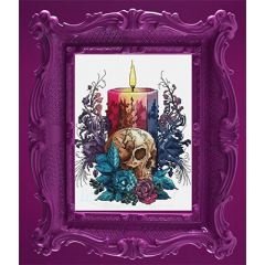 Stickvorlage Les Petites Croix De Lucie - Candle Skull Roses