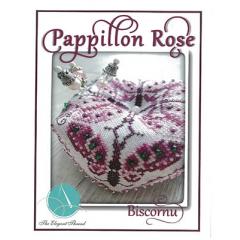 Stickvorlage Elegant Thread - Pappillon Rose Biscornu