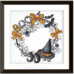 Stickvorlage Les Petites Croix De Lucie - Halloween Wreath