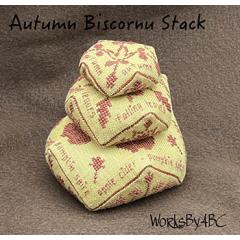 Stickvorlage Works by ABC - Autumn Biscornu Stack