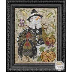 Stickvorlage Cottage Garden Samplings - Snowman Collector 12 - The Pilgrim