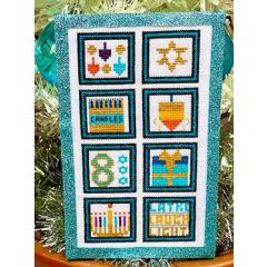 Stickvorlage Pickle Barrel Designs - Hanukkah Stamp