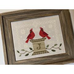 Stickvorlage Crafty Bluebonnet Designs - Twin Cardinals