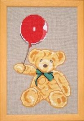 Fremme Stickpackung - Teddybär mit Luftballon 24x36 cm
