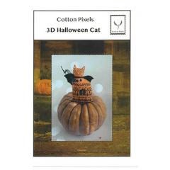 Stickvorlage Cotton Pixels - 3D Halloween Cat