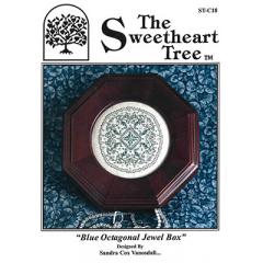 Stickvorlage The Sweetheart Tree - Blue Octagonal Jewel Box (w/Paillettes)