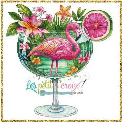 Stickvorlage Les Petites Croix De Lucie - Flamingo Cocktail