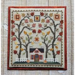 Stickvorlage Waxing Moon Designs - Little House In The Autumn Woods