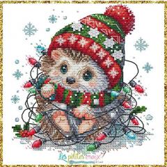 Stickvorlage Les Petites Croix De Lucie - Hedgehog Christmas