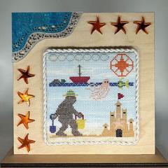 Stickvorlage SamBrie Stitches Designs - Beach Bigfoot