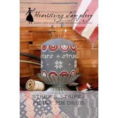 Stickvorlage Heartstring Samplery - Stars & Stripes Penny Pin Drum