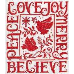 Stickvorlage Imaginating - Love Joy Merry