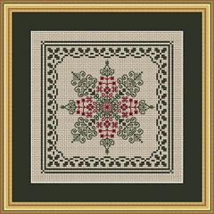 Stickvorlage Happiness Is Heartmade - Christmas - Holly And Pine Snowflake Christmas - Holly And Pine Snowflake