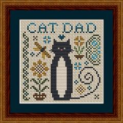 Cat Dad - Happiness Is Heartmade (Stickvorlage)