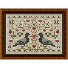 Pigeons And Strawberries - Happiness Is Heartmade (Stickvorlage) #1