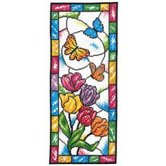 Stained Glass Spring Butterflies - Imaginating (Stickvorlage)