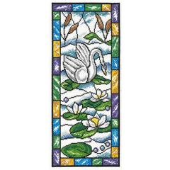 Stained Glass Summer Swan - Imaginating (Stickvorlage)