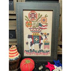 Stars, Stripes & MooLinda - Quaint Rose Needle Arts (Stickvorlage)