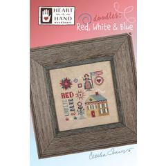 Doodles - Red, White & Blue - Heart In Hand Needleart (Stickvorlage)