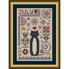 July Cat - Happiness Is Heartmade (Stickvorlage)