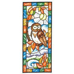 Stained Glass Autumn Owl - Imaginating (Stickvorlage)
