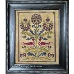 1750 Lancaster Country Fraktur - Three Sheep Studio (Stickvorlage)