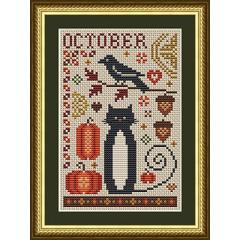 October Cat - Happiness Is Heartmade (Stickvorlage)